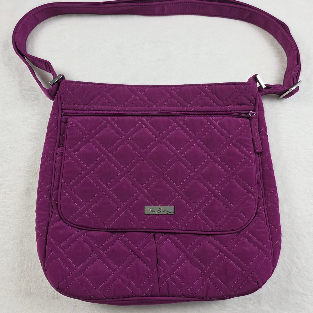 Vera Bradley purse Bag Womens Large Plum Purple Excellent Quilted